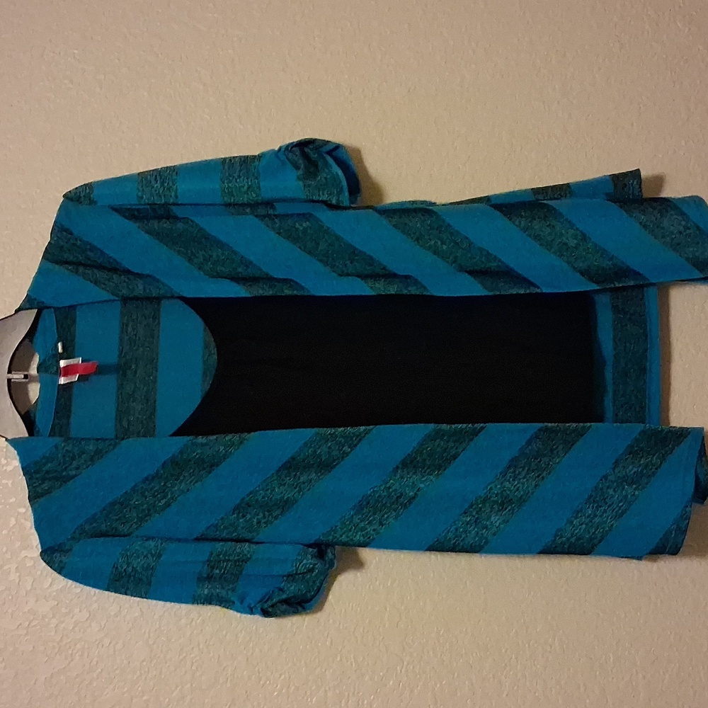 Blue and Black Striped Cardigan